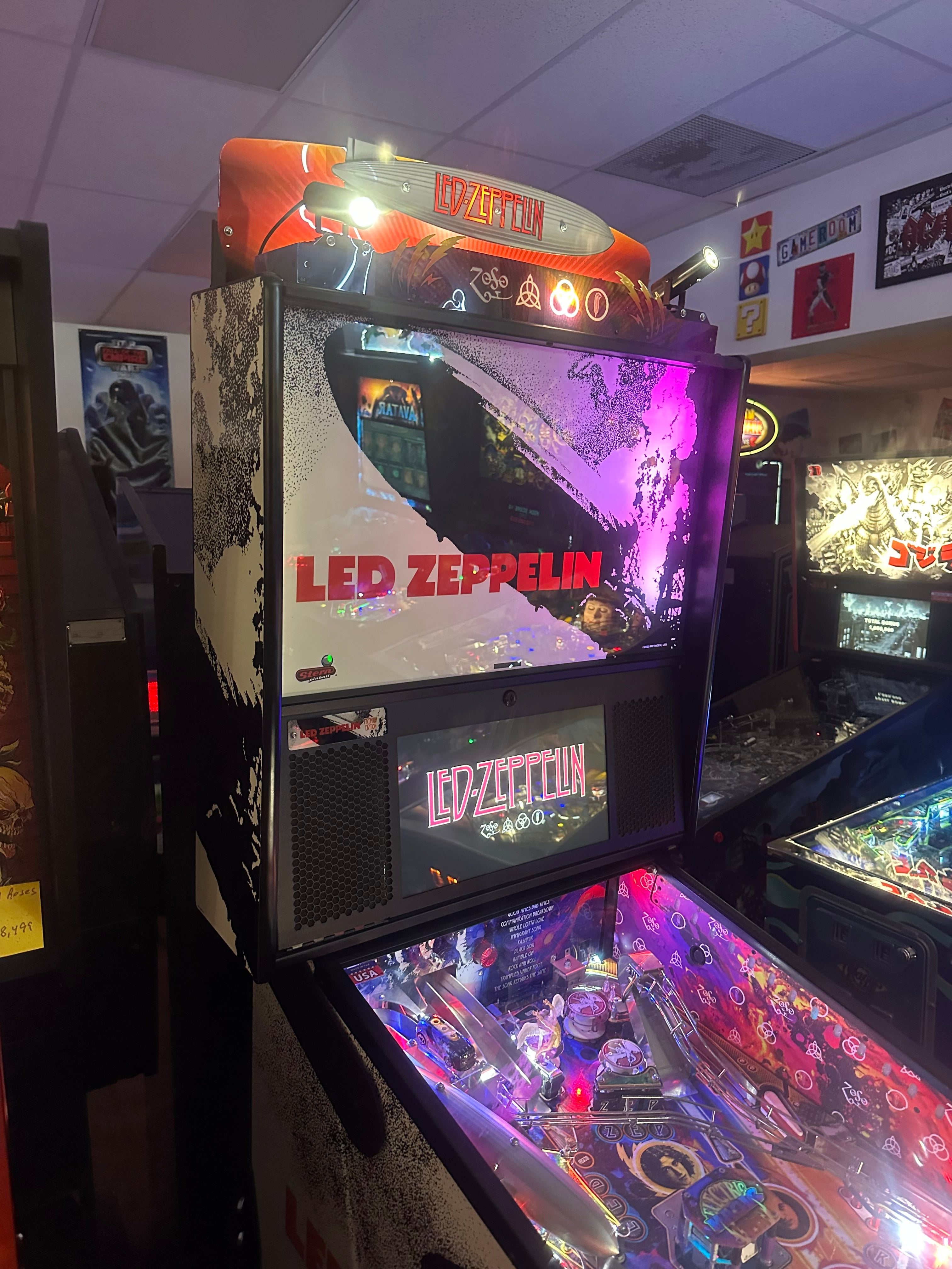 Stern Pinball LOADED Led Zeppelin Premium Pinball Machine with Official Topper