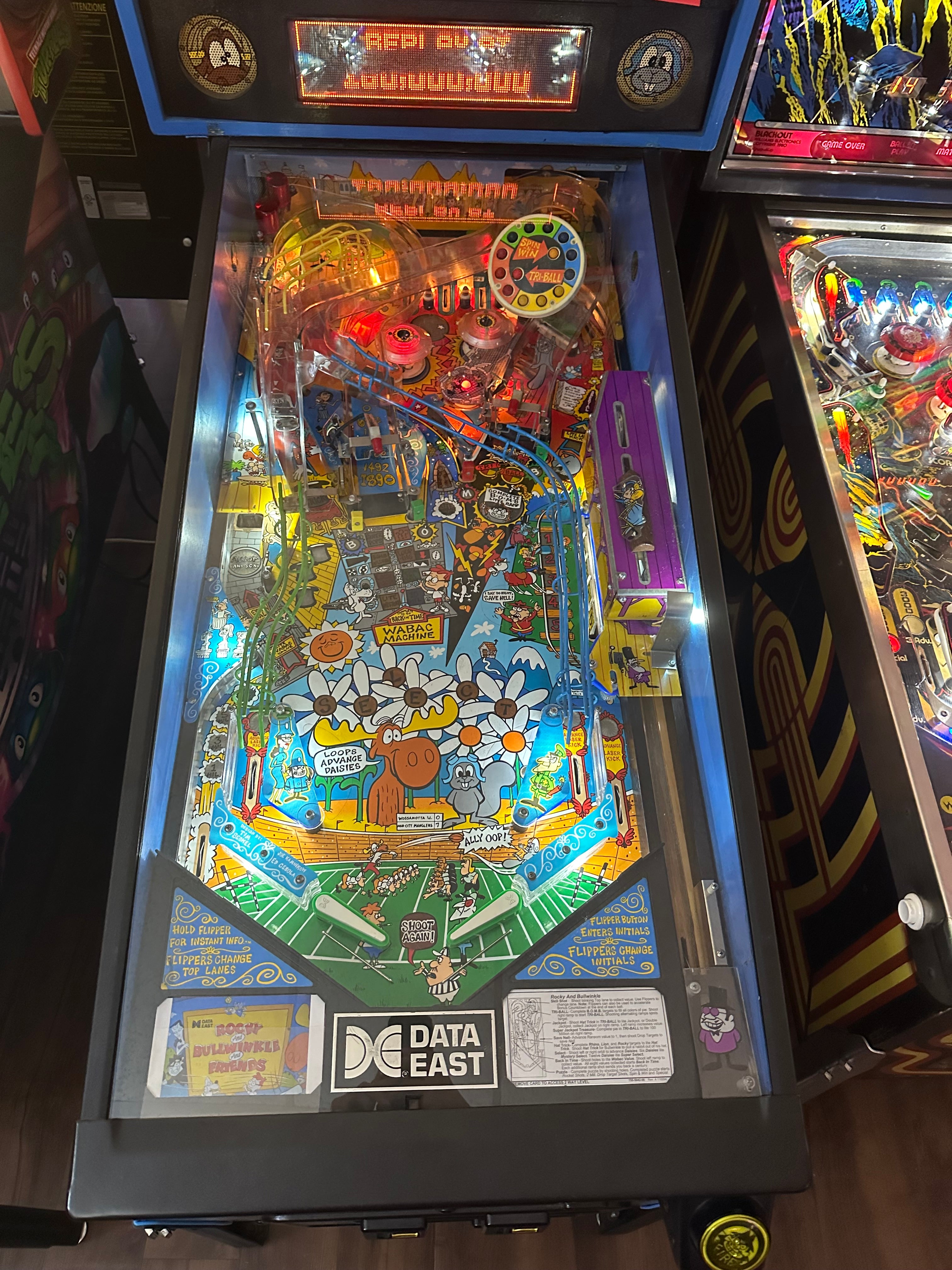 Data East The Adventures of Rocky and Bullwinkle and Friends Pinball Machine