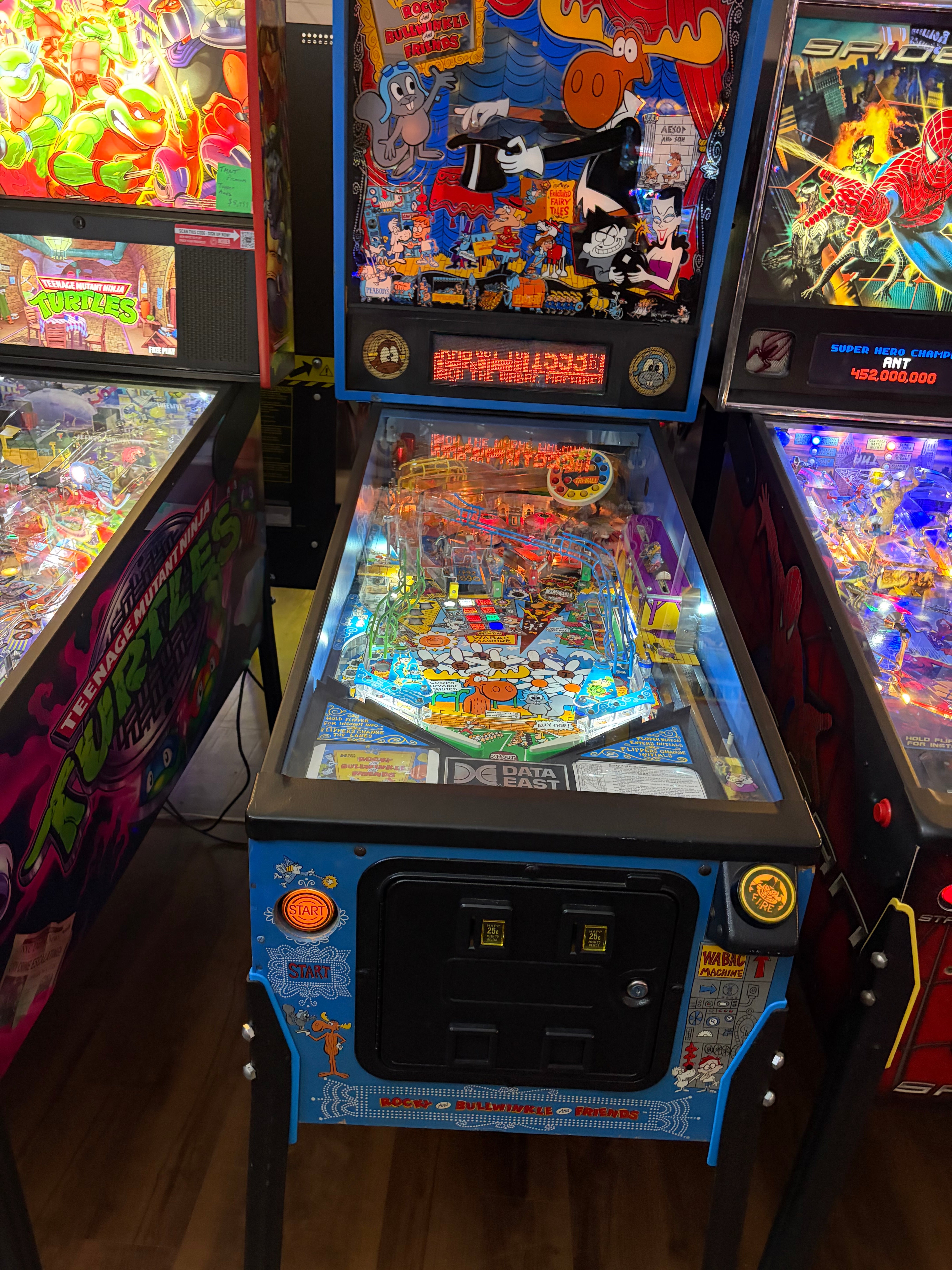 Data East The Adventures of Rocky and Bullwinkle and Friends Pinball Machine