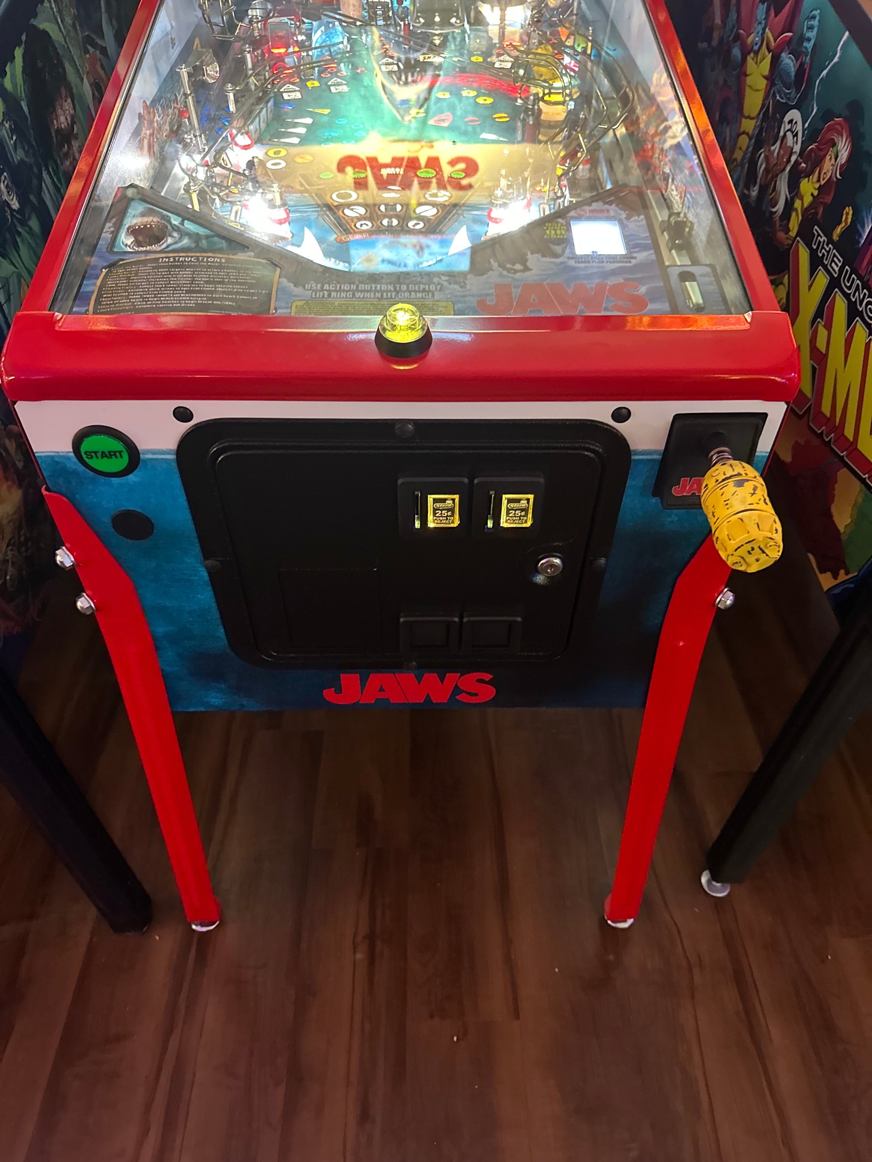 Stern Pinball LOADED Jaws 50th Anniversary Pinball Machine with Stern Topper