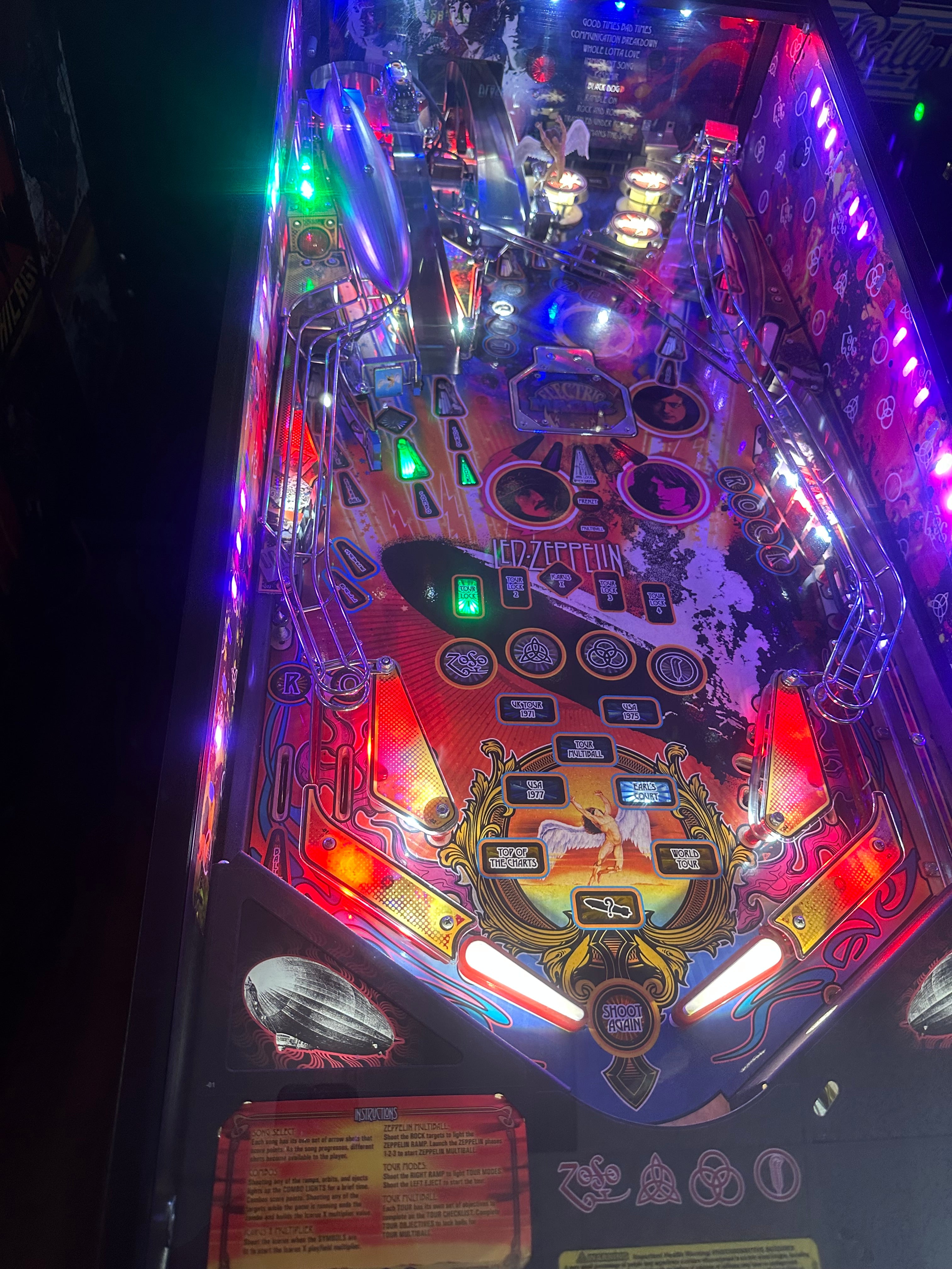 Stern Pinball LOADED Led Zeppelin Premium Pinball Machine with Official Topper