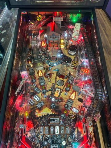 Image of Stern Pinball LOADED The Walking Dead Premium Pinball Machine with Stern Topper