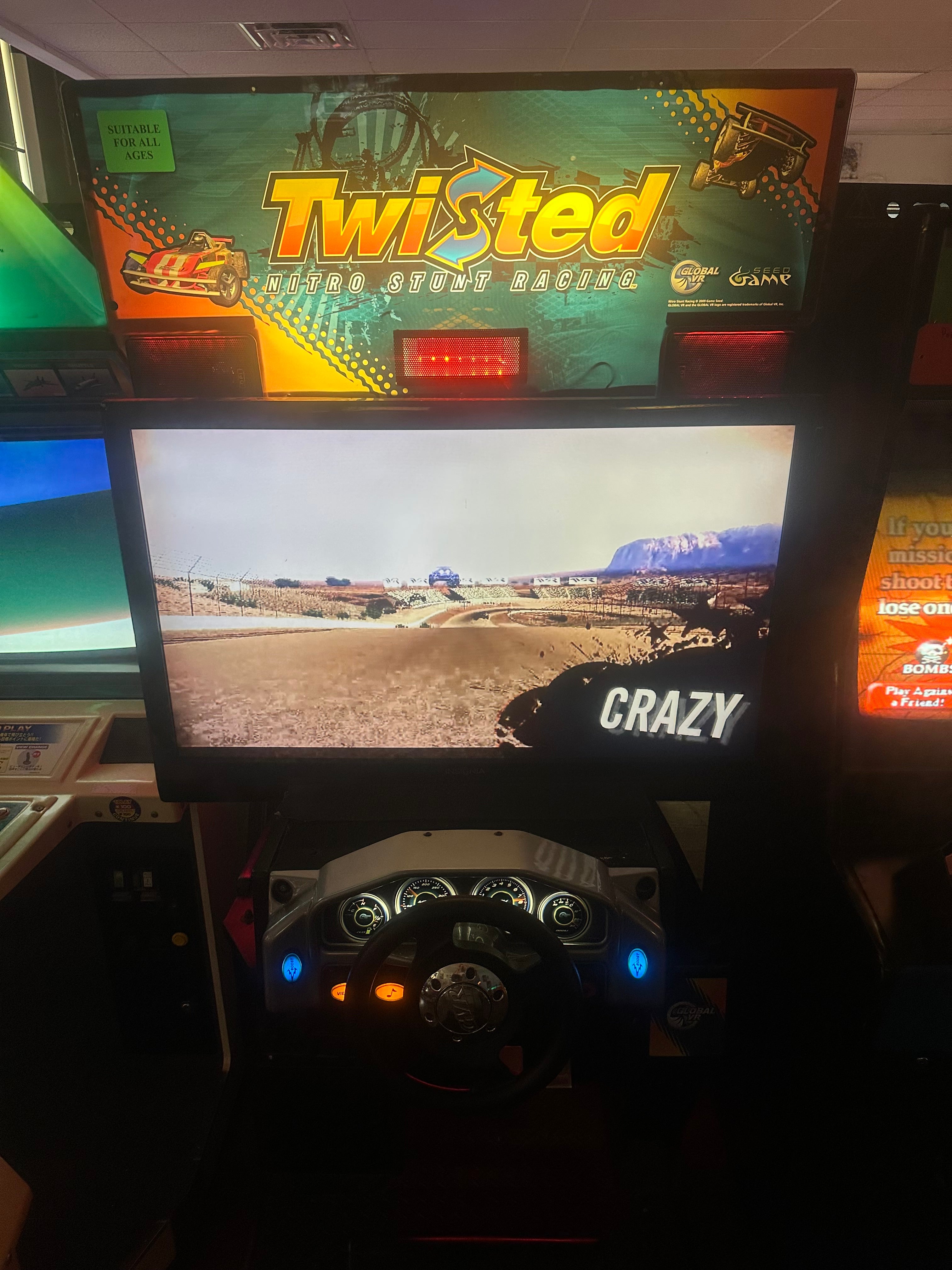 GlobalVR Twisted Nitro Stunt Racing Arcade Game