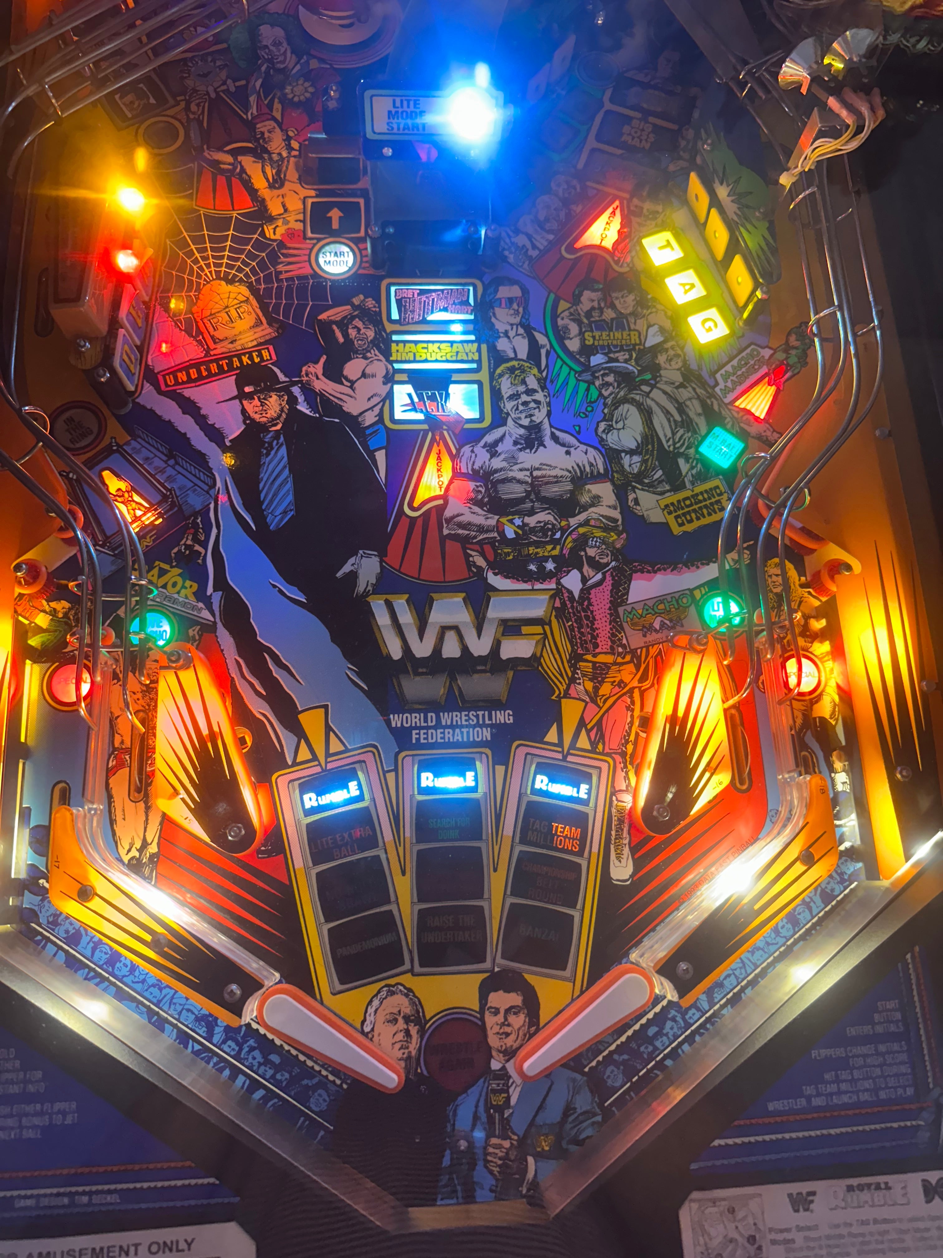 Data East Royal Rumble WWF Pinball Machine