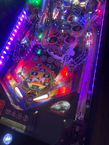 Image of Stern Pinball LOADED Led Zeppelin Premium Pinball Machine with Official Topper