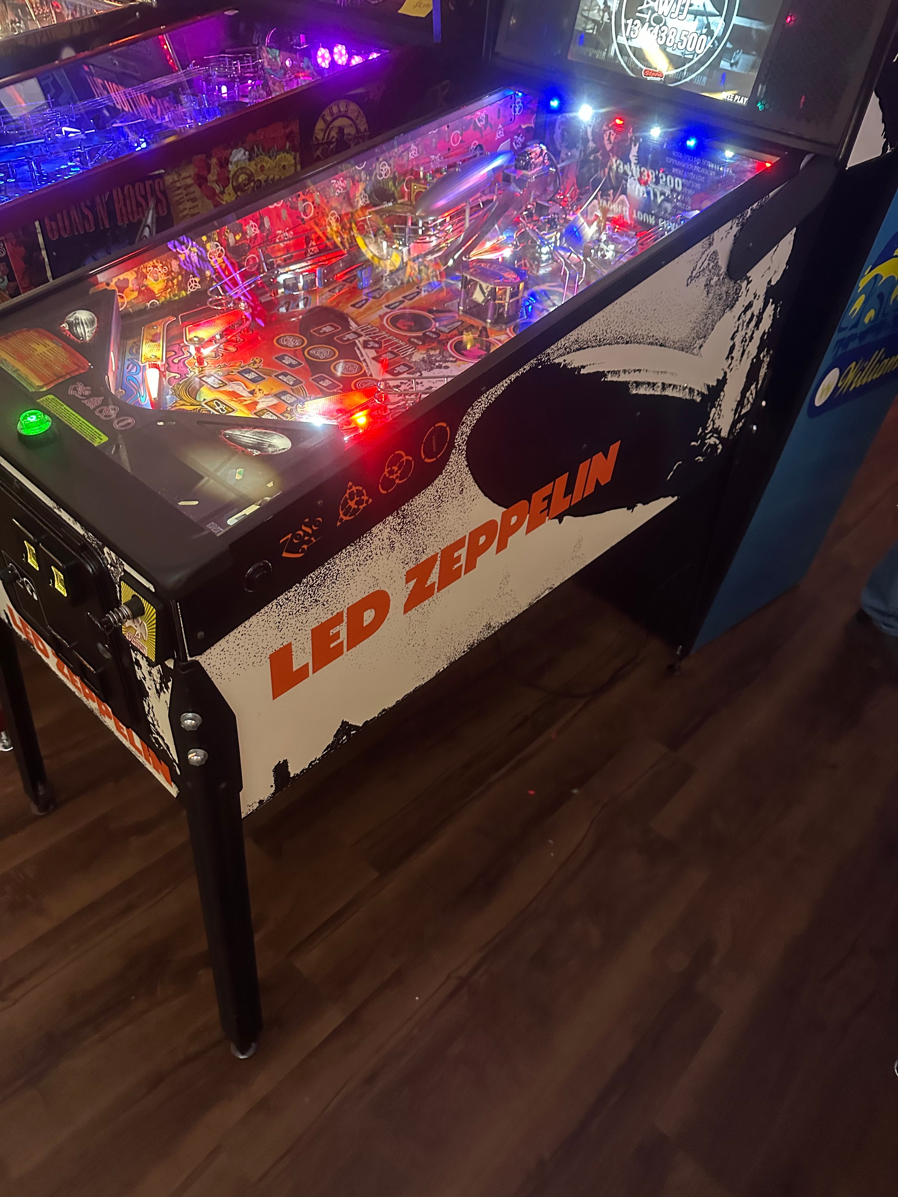 Stern Pinball LOADED Led Zeppelin Premium Pinball Machine with Official Topper