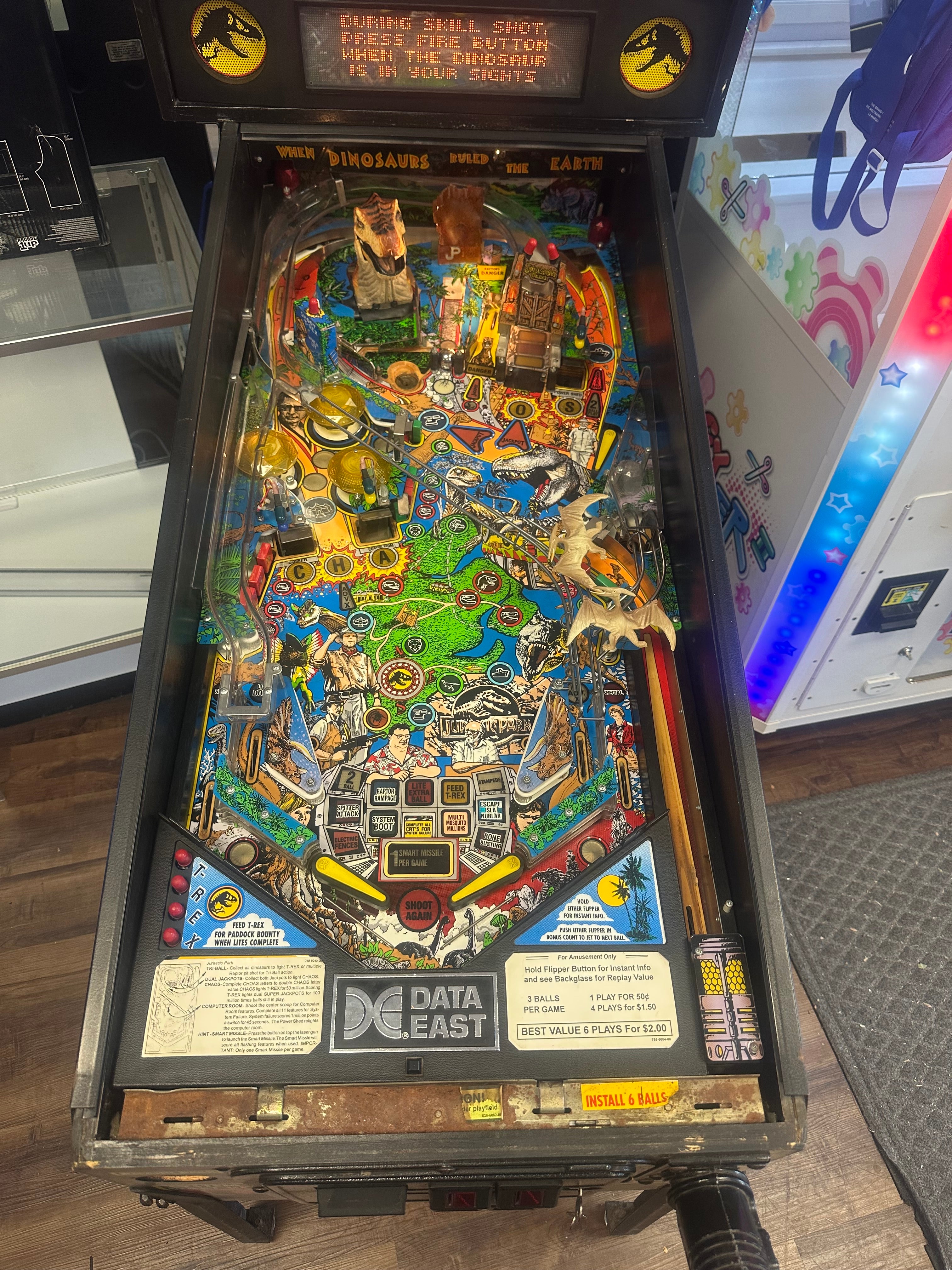 Data East Jurassic Park Pinball Machine