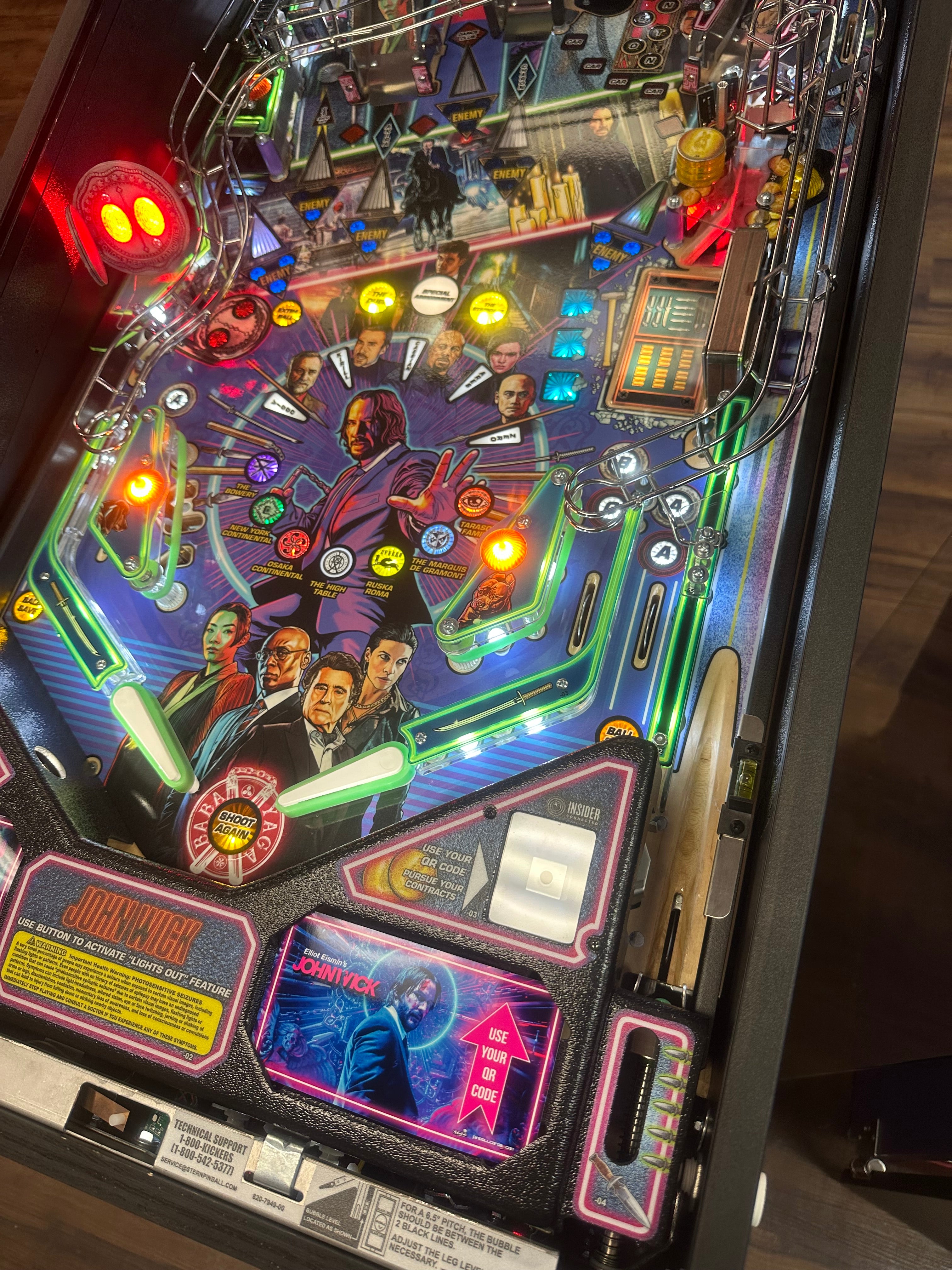 Stern Pinball John Wick Pro Pinball Machine with Upgrades
