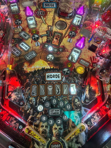 Image of Stern Pinball LOADED The Walking Dead Premium Pinball Machine with Stern Topper