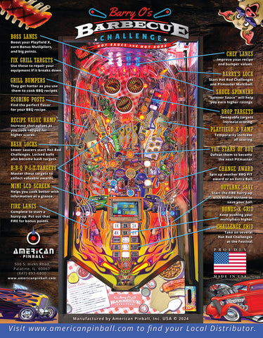 Image of American Pinball Barry O's BBQ Challenge Pinball Machine