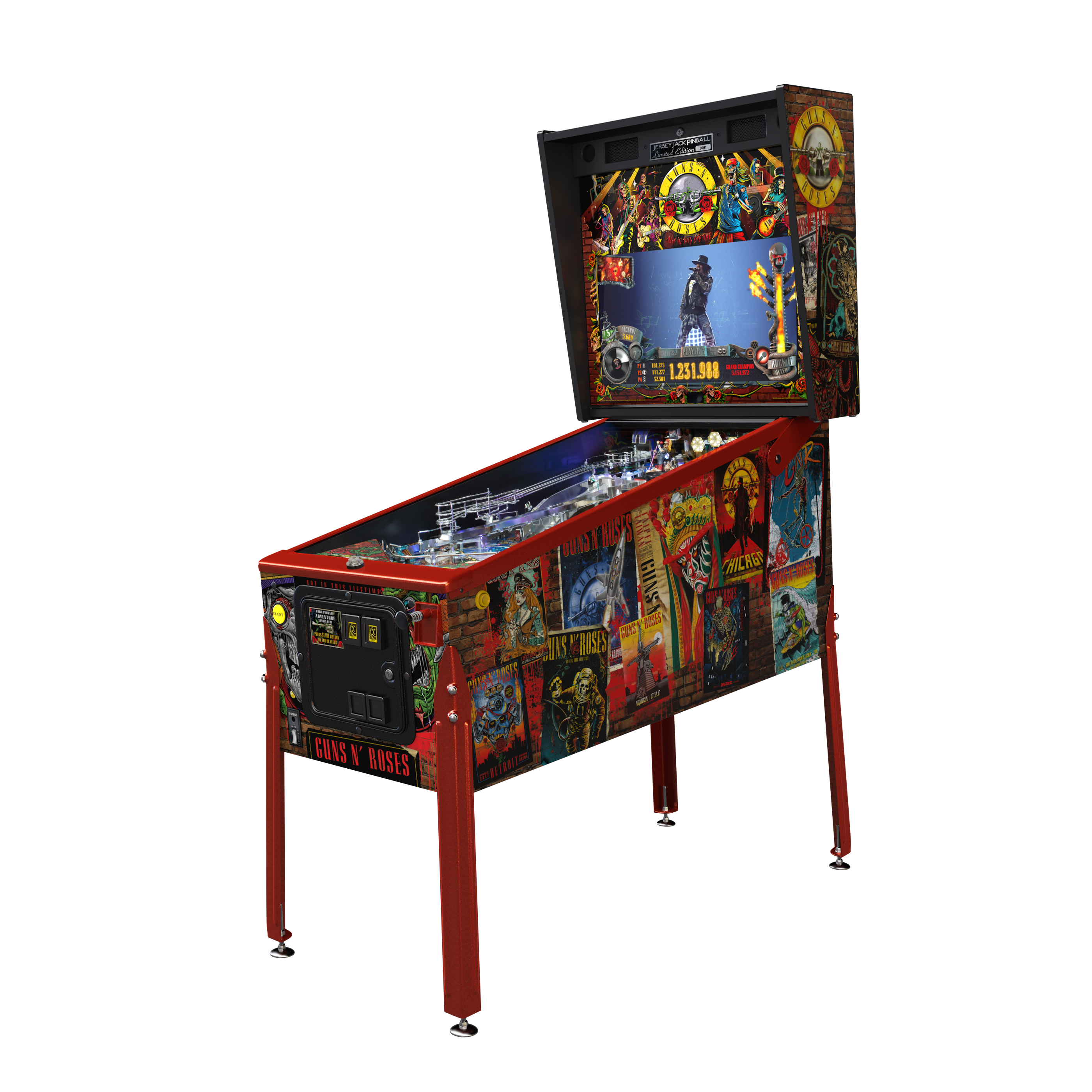 JJP Guns N' Roses Limited Edition Pinball Machine Free Shipping